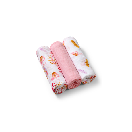 BabyOno Natural bamboo diapers 3pcs - pink